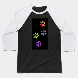 Neon colors dog's paws cat's paws Baseball T-Shirt